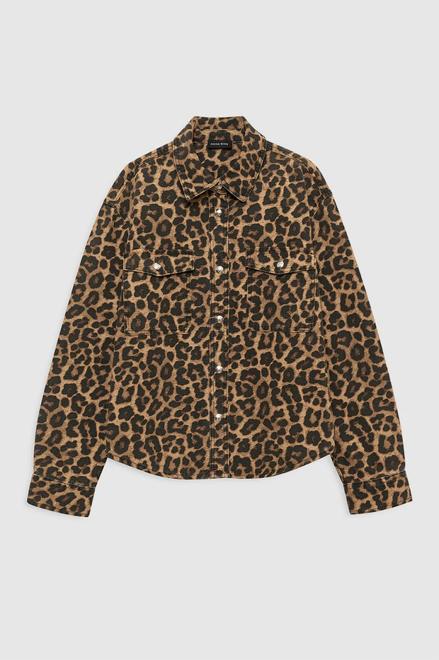 Paxton Shirt Black And Brown Leopard