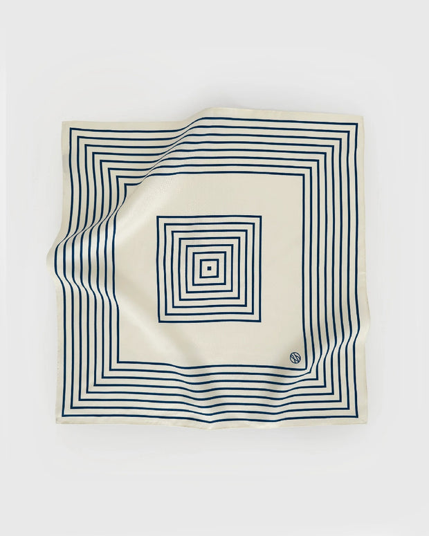PAISLEY SCARF | CREAM & NAVY | 50 CM