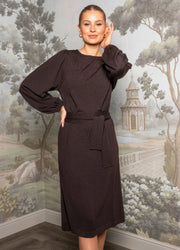 Helene Midi Merino Dress Coffee