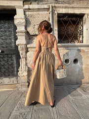 CIANA COTTON MIDI DRESS SAND