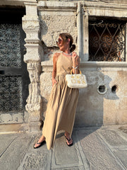 CIANA COTTON MIDI DRESS SAND