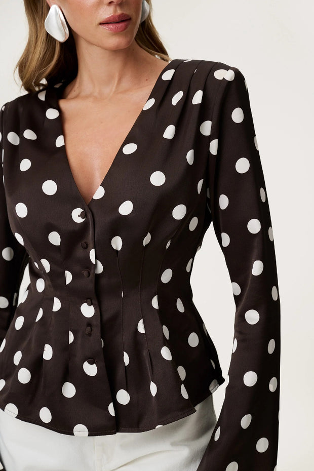 Marmo Blouse Brown dot