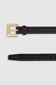NICOLA BELT DARK BROWN EMBOSSED