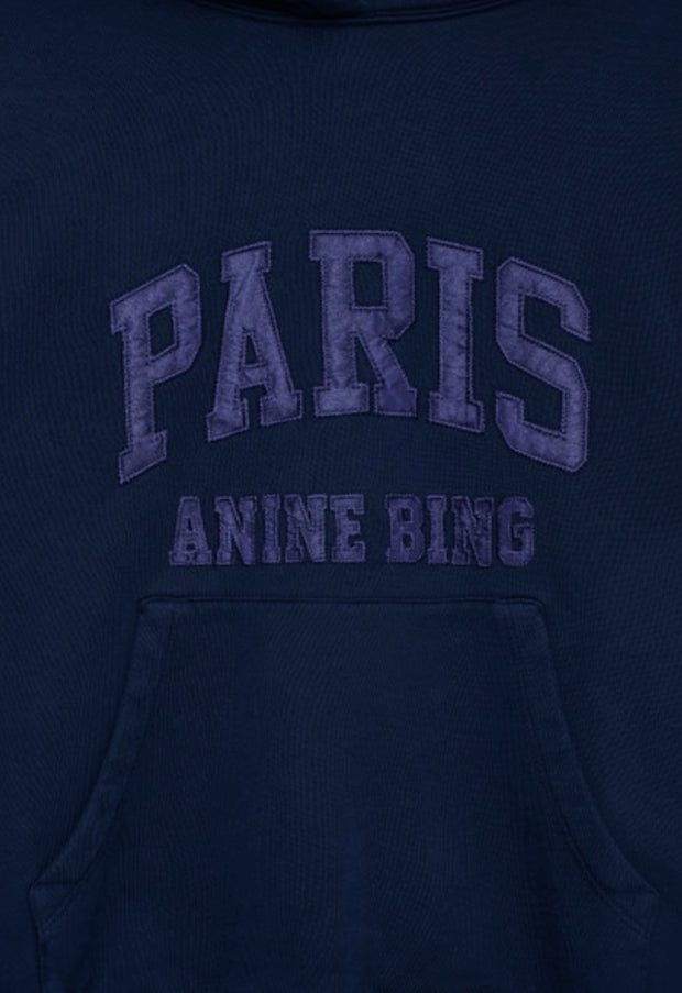 DEBBIE SHRUNKEN HOODIE PARIS - WASHED NAVY