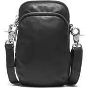 Mobile bag in soft vintage look leather / 14262 - Black (Nero)