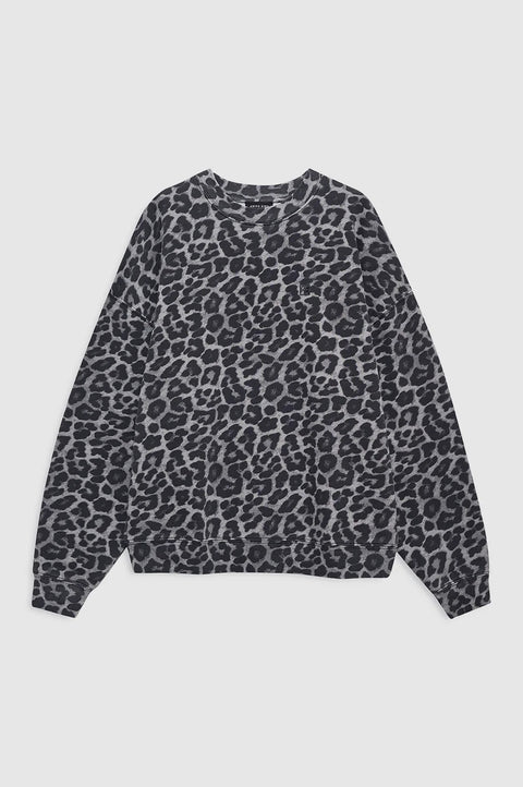MILES SWEATSHIRT - GREY LEOPARD