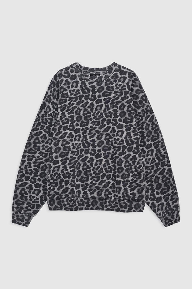 MILES SWEATSHIRT - GREY LEOPARD