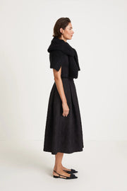 JOELLA JACQUARD SKIRT - BLACK