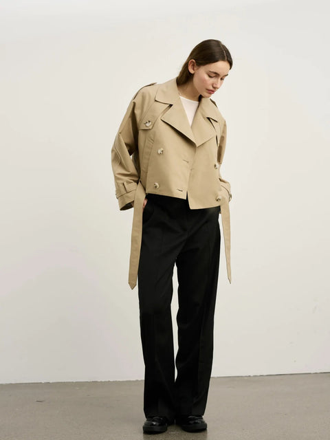 BOBBY CANVAS TRENCH JACKET BEIGE
