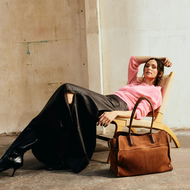 Suede shopper / 16640 - Cognac