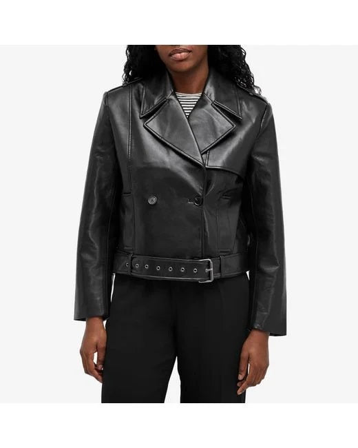 SIMONE JACKET - BLACK RECYCLED LEATHER