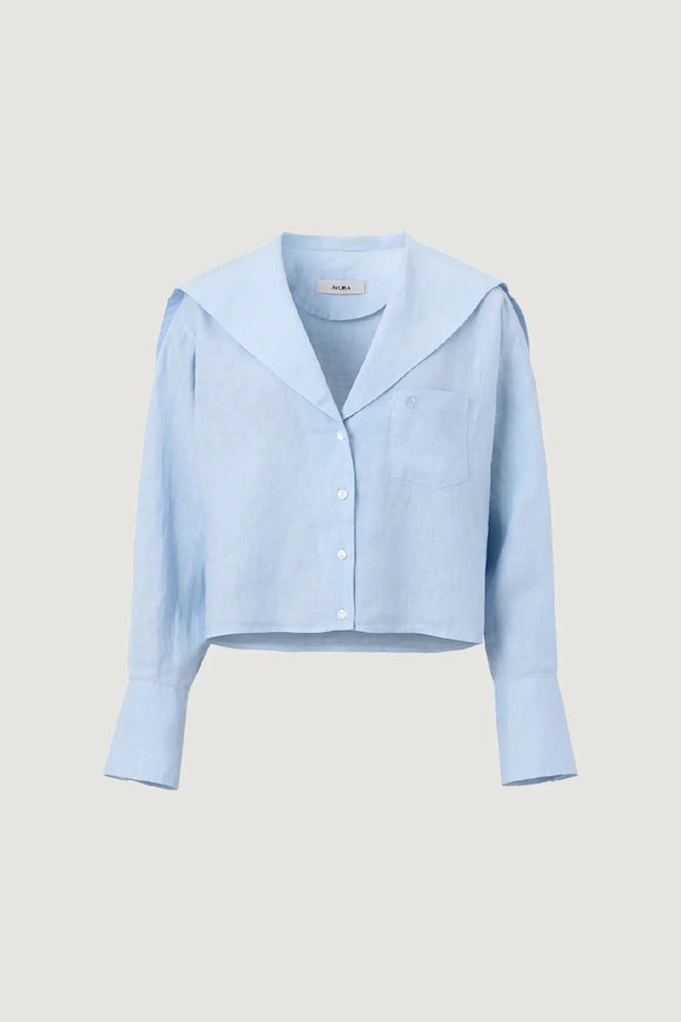 LINEN SAILOR SHIRT LIGHT BLUE