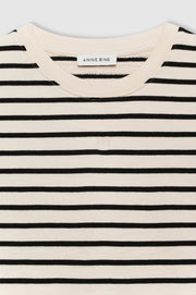 Myers Cropped Tee Black Stripe French Terry