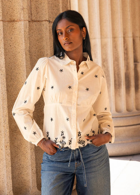 Live Blouse Buttercream Embroidery