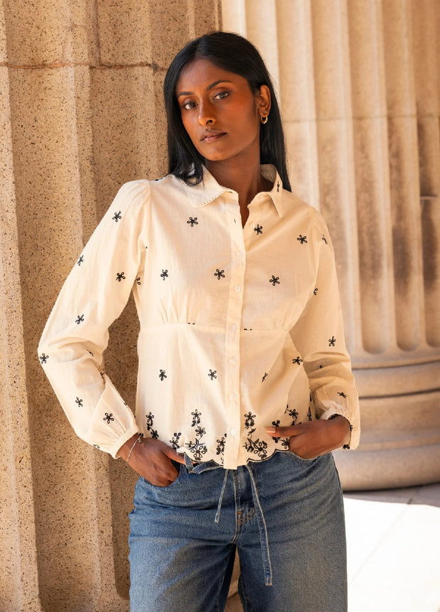 Live Blouse Buttercream Embroidery