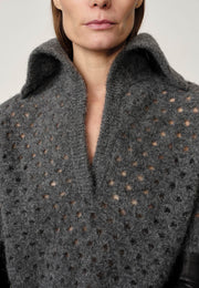 Bacon Knit Blouse - Grey