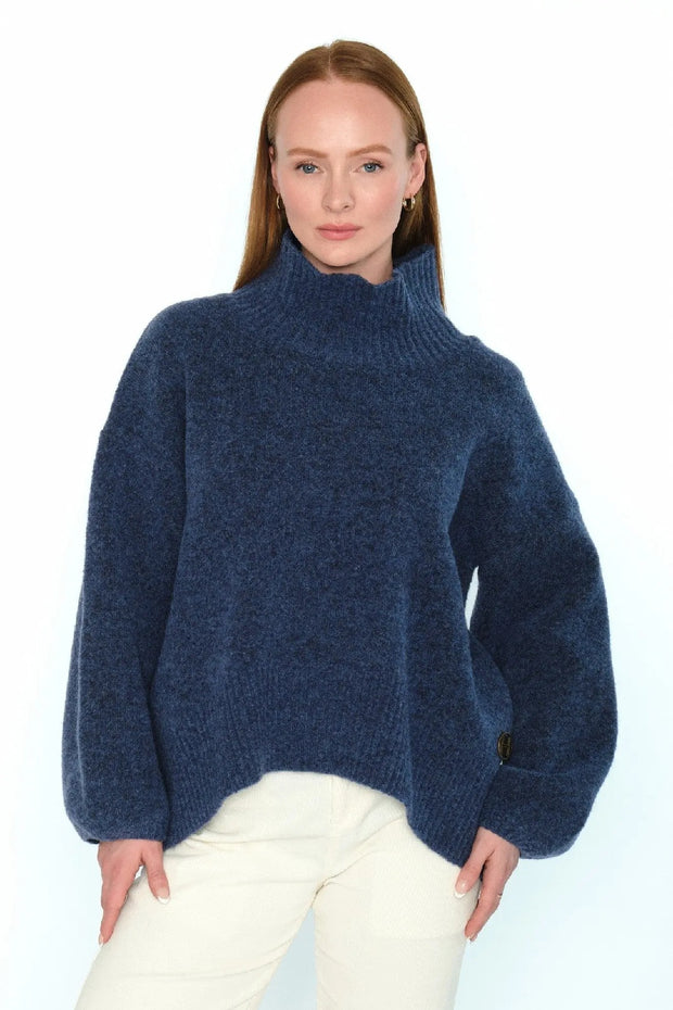 FAM Patch Short Sweater True Navy