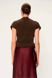 Raza Draped Jersey Top - Mocha