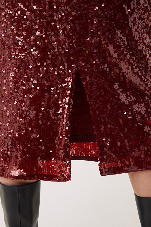 Fer Burgundy sequin skirt