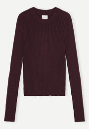 Daniella Knit Blouse - Wine Red