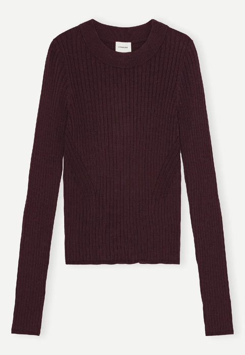 Daniella Knit Blouse - Wine Red