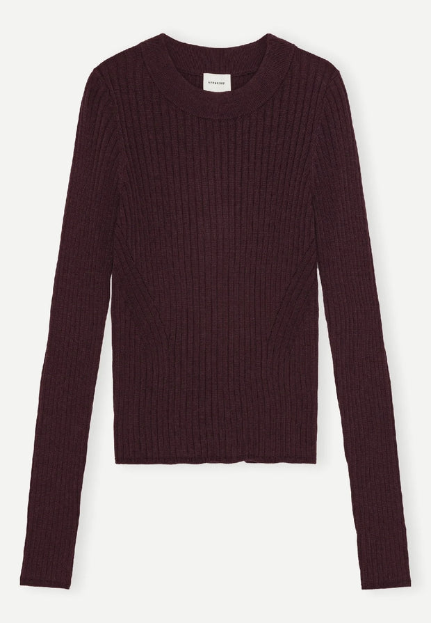 Daniella Knit Blouse - Wine Red