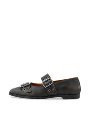 CASDIANA BUCKLE BALLERINA - Distressed Brown