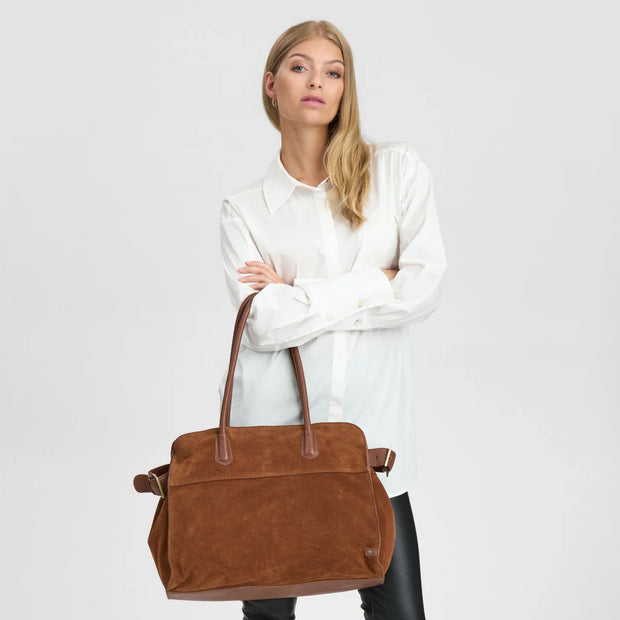 Suede shopper / 16640 - Cognac