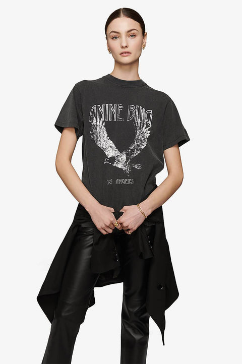 ANINE BING LILI TEE EAGLE - WASHED BLACK