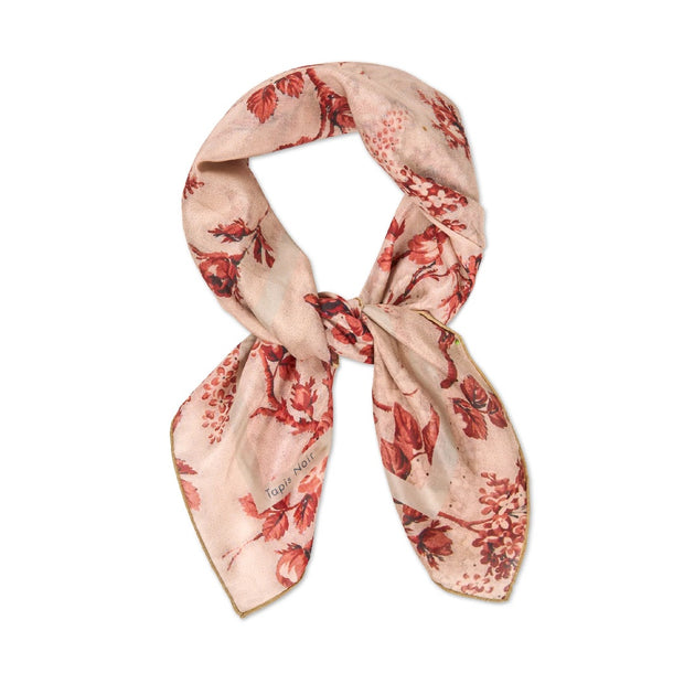 Light Red Flower Toile Scarf