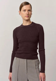 Daniella Knit Blouse - Wine Red