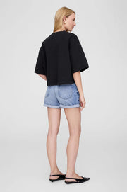 MYERS CROPPED TEE - FADED BLACK FRENCH TERRY