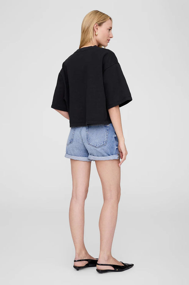 MYERS CROPPED TEE - FADED BLACK FRENCH TERRY