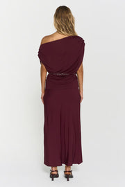 Tyne Satin Skirt Burgundy