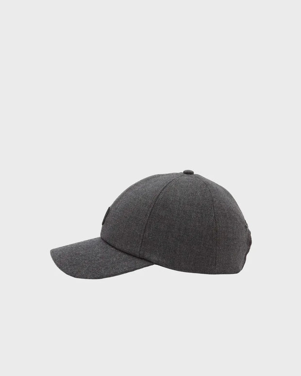 JEREMY BASEBALL CAP AB - DARK HEATHER GREY WOOL