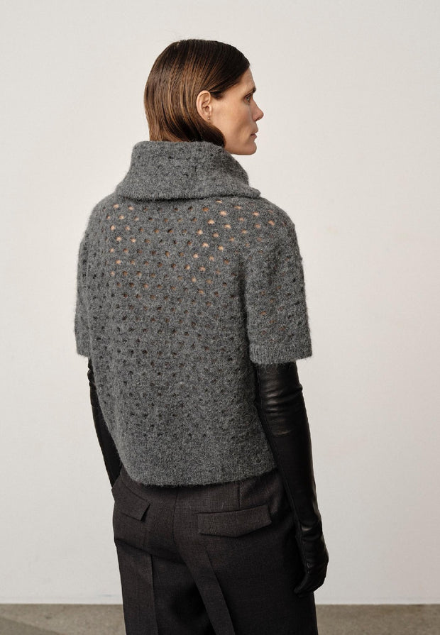 Bacon Knit Blouse - Grey