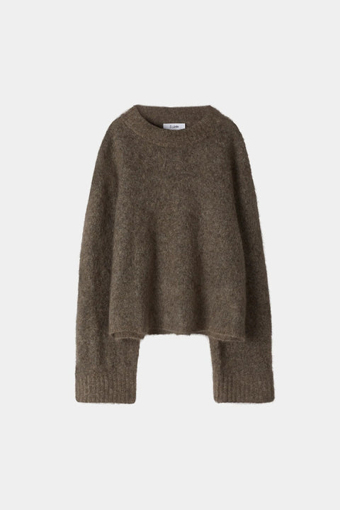 NICLAS SHORT SWEATER - BROWN