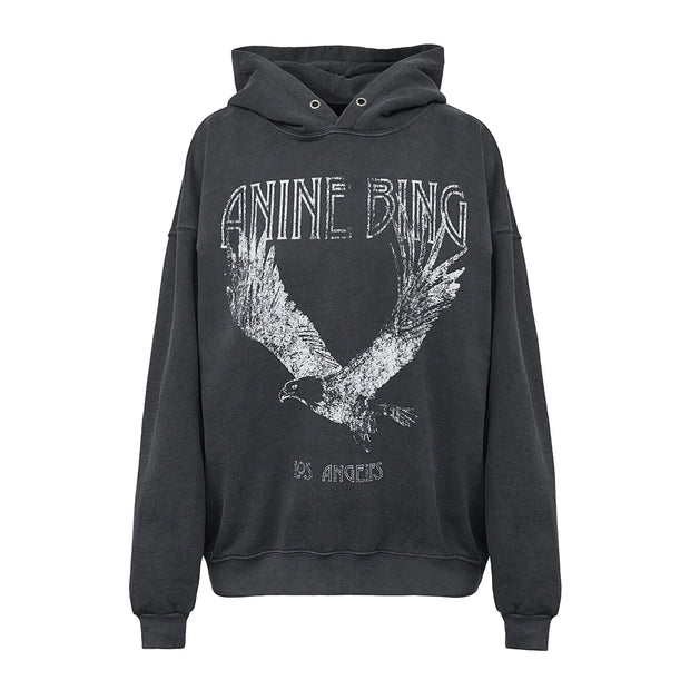 Rowe hoodie eagle washed black