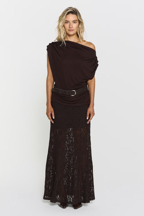 Akasha Lace Skirt Mocha Brown