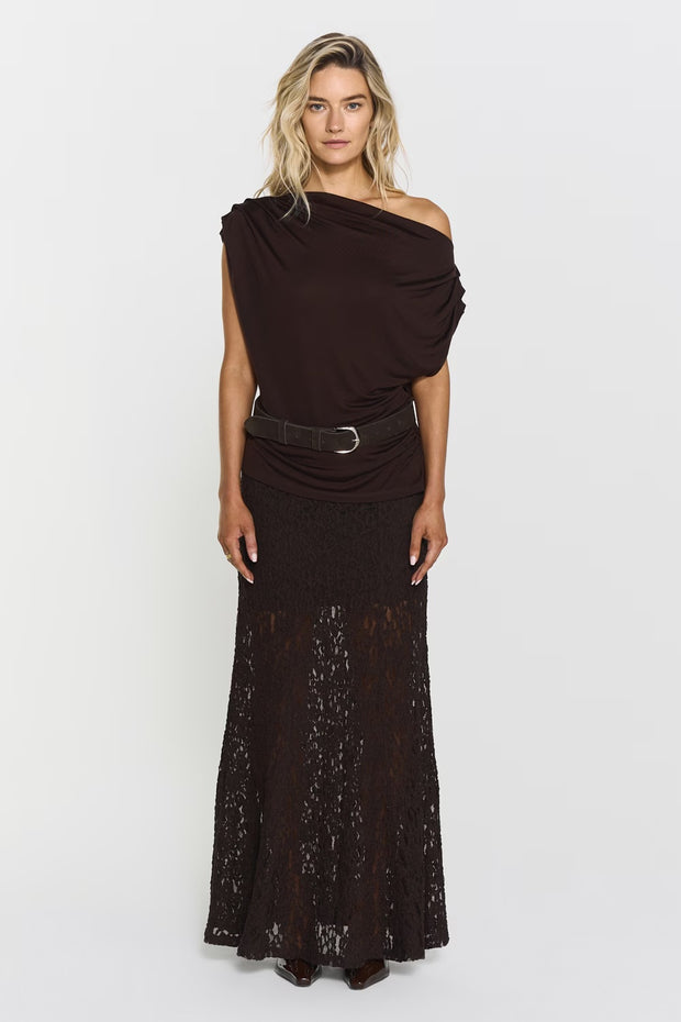 Akasha Lace Skirt Mocha Brown