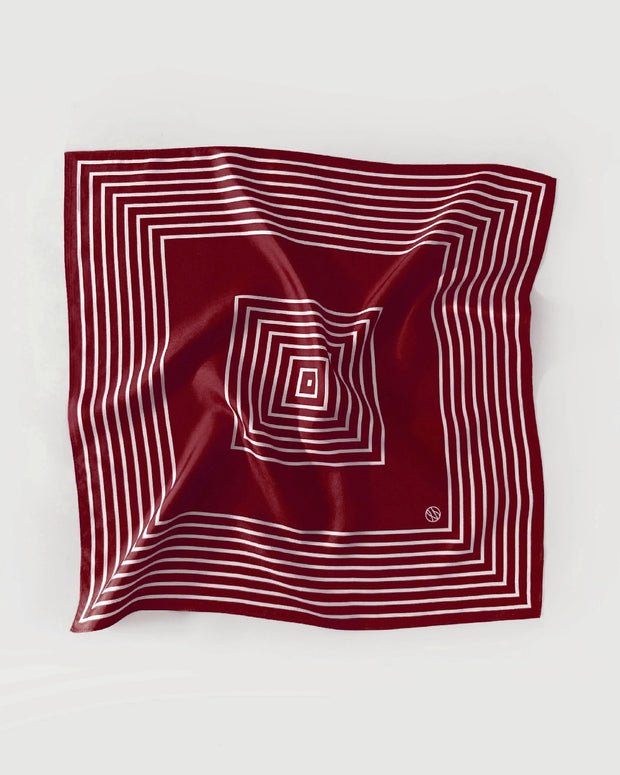 STRIPED SCARF | WINE RED | 50 CM