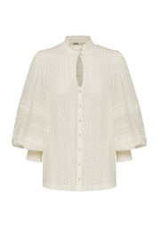 MYSTICAL EMBROIDERY BLOUSE OFF WHITE