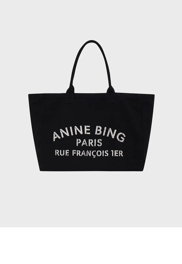 LEO CANVAS TOTE - BLACK