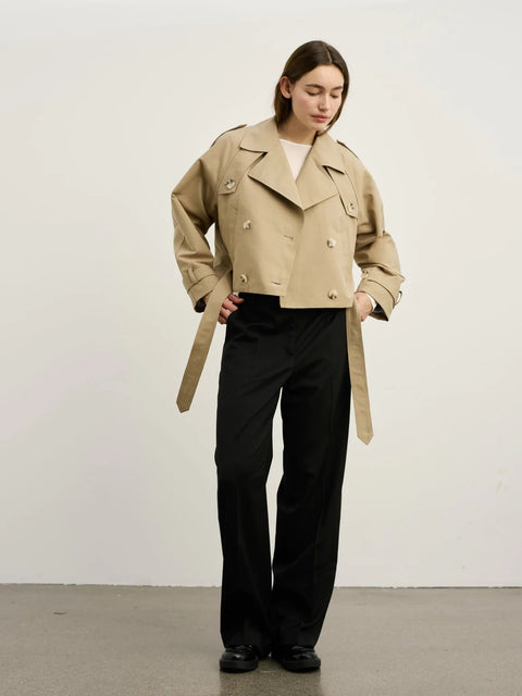 BOBBY CANVAS TRENCH JACKET BEIGE