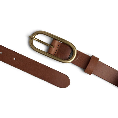 Timeless narrow belt in delicious leather quality / 16086 - Cognac