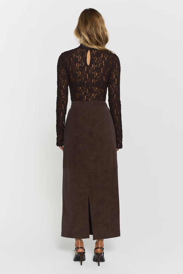 Mariana Lace Top Mocha Brown