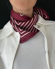 STRIPED SCARF | WINE RED | 50 CM