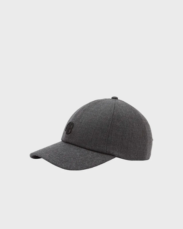 JEREMY BASEBALL CAP AB - DARK HEATHER GREY WOOL