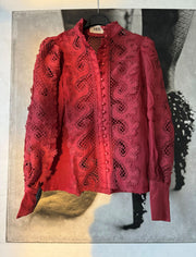 Victoriana Lace Blouse - Raspberry