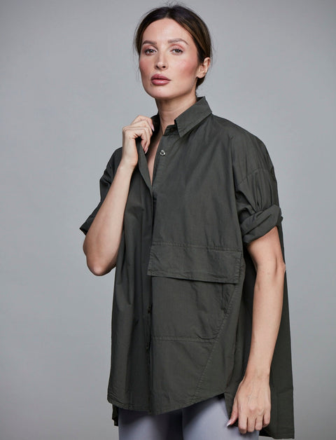 Big Pocket Shirt Dark green